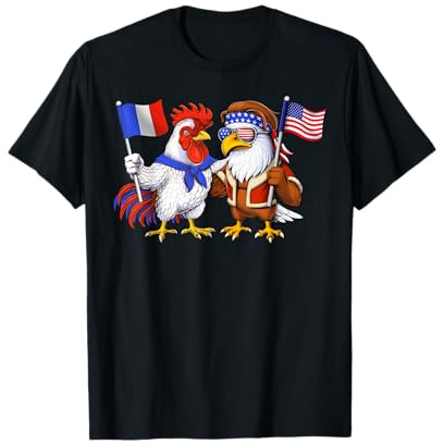 France États-Unis Drapeau Français Américain Racines T-Shirt