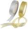 KAKOO 50Yard Glitzer Metallic Dekoband 20mm Schleifenband Organza Band zum Zier Bastel für Weihnachten Geschenk Verpackung Party Hochzeit Dekoration (GOLDEN&Silber)