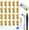 0.6 mm 3D Drucker Düsen/MK8 Extruder Messing Nozzle Set (20 Stück), 3D Drucker Zubehör für 1.75 mm 3D Drucker mit 0.5 mm Düsenreiniger Tool(5 Stück), Demontagewerkzeug,Metall Aufbewahrungsbox