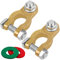 JatilEr Terminales de Bateria 1 Par, Conectores de Bateria 12v M8 Perno, Terminales de Bateria de Cobre, Terminales de Bateria de Ocio con Almohadilla Anticorrosiva para Motocicletas, Coches, Barcos