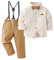 Amissz Baby Jungen Gentleman Set, Kinder Festliche Kleidung Taufkleidung Anzug Langärmeliges Shirt & Hosen Outfit Aprikose, 12-18 Monate