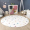 Paco Home Kinderteppich Teppich Kinderzimmer Rund Spielmatte Babymatte Waschbar Bis 30 Grad Sonne Regenbogen Schriftzug Motiv, Grösse:160 cm Rund, Farbe:Bunt 3