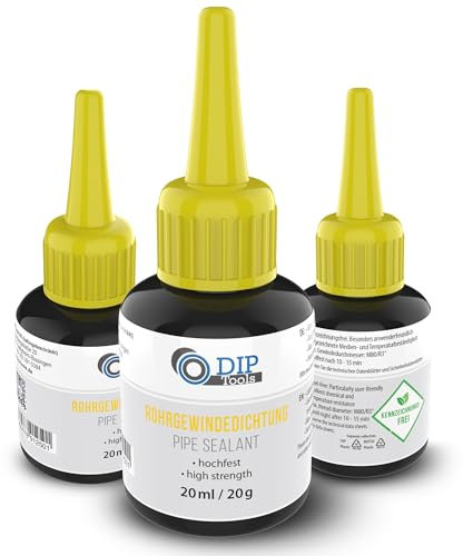 DIP-Tools Rohr-Gewindedichtung flüssig I dichtet Rohrgewindeverbindungen bis M80 - Rohrdichtung Flächendichtung Gewindeabdichtung Dichtung - Alternative zu Dichtband (1x20ml)
