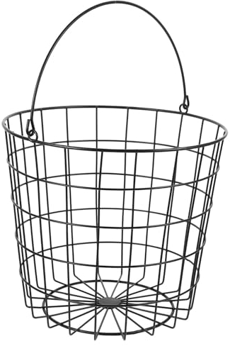 Cabilock Wäschekorb Runde Wäschekörbe Aus Schwarzem Draht Mit Griffen Deckenkorb Aus Metall Und Drahtkorb Hausbedarf