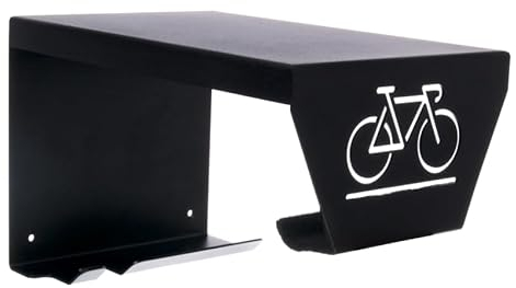 NAJDER Portabiciclette e accessori da parete, portabiciclette di design, sistema di stoccaggio per biciclette, montaggio a parete, portata 40 kg, colore: nero scuro RAL 9005
