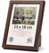 3-B Bilderrahmen MEGA - Dunkel Braun (Nussbaum mit optischer Holzmaserung) - 13x18 - Holzrahmen, Fotorahmen, Portraitrahmen mit Acrylglas