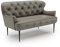 CAVADORE 2-Sitzer Küchensofa Amba, Trendige Sitzbank für Küche oder Esszimmer / 153 x 97 x 87 / Hochwertiges Mikrofaser: Graubraun