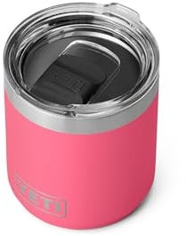 YETI Rambler Lowball, Vacuum Insulated Stainless Steel Stackable Lowball with MagSlider Lid, Tropical Pink, 10 oz (296 ml)