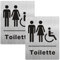 Luimode 2st Toilette Schilder Selbstklebend Türschild WC schilder Damen Herren Behinderten UV Druck Aluminium Toilettenschild 15 * 20cm