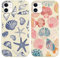 Phoona 2 Pack Cute Case for iPhone 11 6.1, Beach Blue Pink Ocean Seashell Aesthetic Preppy Summer Girly Design Pattern for Girls Women, Slim Soft Silicone Shockproof Bumper Protector Cover