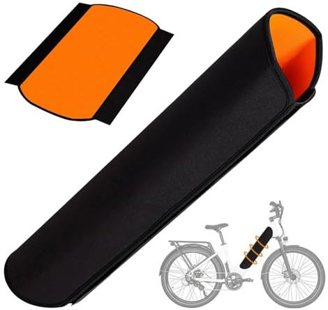 Funda protectora para batería de bicicleta eléctrica, resistente al agua, para marco de 28-36 cm, protección contra el frío y el polvo, duración y vida útil (naranja)