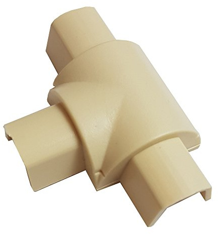 16mm x 8mm Magnolia Smooth-Fit 2 Way T-Splitter Trunking Adapter – Wall Conduit AV/TV | Loops