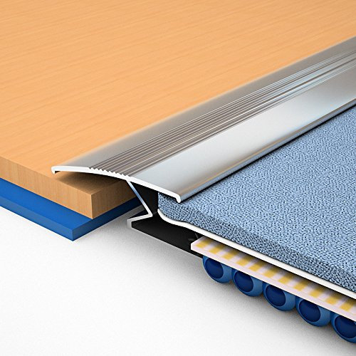 Royale® Z Edge Strip - Carpet to Laminate/Wood Flooring - Aluminium Metal Doorbar, Plate, Strip - Silver Finish
