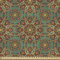 ABAKUHAUS Mandala Stoff als Meterware, Mystische Orientierungselemente, Qualitäts Stoff Dekorativer Polster Heimtextilienstoff, 2M (148x200cm), Reseda Grün Braun