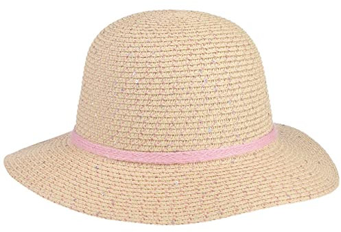 Sterntaler Strohhut Pailletten - Modischer Hut mit glitzernden Pailetten - Mädchen Sonnenhut - Baby und Kinder Kopfbedeckung - Strandkappe - Sand, Größe 47