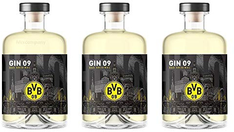 BVB Gin 09 Das Original 0,5l 500ml (43% Vol) - 3er Pack- [Enthält Sulfite]