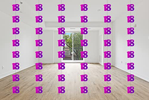 SHATCHI Age Hanging String 13th-90th Glitz Anniversary Birthday Metallic Shiny Foil Banner Party Door Wall Decorations Pack of 6, Pink