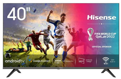 Hisense 40A5700FA Smart TV Android, LED Full HD 40, Design Slim, USB Media Player, Tuner DVB-T2/S2 HEVC Main10, Bluetooth
