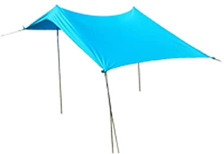 Camping Tarp Sun Shelter, Strandzelt Sonnenschutz Canopy Sun Shelter mit 2 Polen & 4 Sandsäcke Baldachin Pop Up Sun Shelter für den Strand, Camping und Im Freien