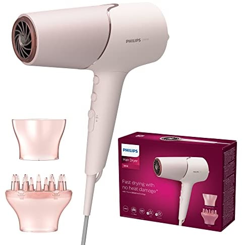 Philips Series 5000 Haartrockner mit ThermoShield Technologie - 2300W, Ionisierungsfunktion, 6 Hitze- und Geschwindigkeitsstufen (Modell BHD530/00)