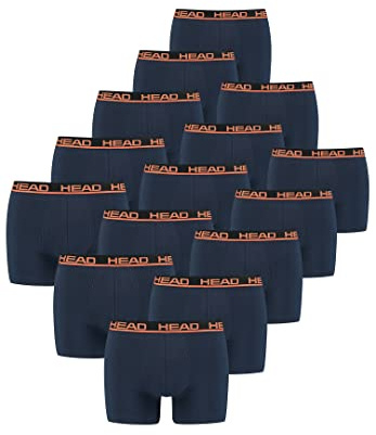 Head Herren Men's Basic Boxers Boxer Shorts 15 er Pack, Farbe:003 - Blue/Orange, Bekleidungsgröße:L