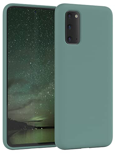 EAZY CASE Premium Silikon Handyhülle kompatibel mit Samsung Galaxy S20 / S20 5G, Slimcover mit Kameraschutz und Innenfutter, Silikonhülle, Schutzhülle, Bumper, Handy Case, Hülle, Softcase, Nacht Grün