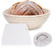 Clheatky Banetones Pan 25cm Redondo, Cesta Fermentacion Pan con Rascador y Lino, 100% Ratán Natural Round Banneton Proofing Basket, Capacidad para 600g de Masa