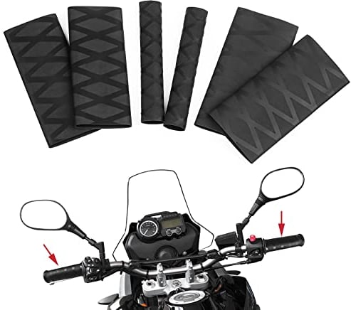 WALLFID - Funda de mango de moto termorretráctil antideslizante, fácil de resolver el envejecimiento de las manos pegajosas, compatible con el mango Ducati Honda Yamaha (textura de malla)