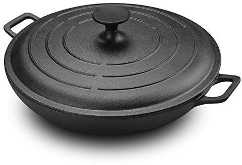 SHALOLY Paella Pan Or Skillet,Nonstick Cast Iron Frying Pan,Flat Bottom Casserole Dish,Oven Safe Cookware Suitable in Most of The Cooking Surfaces