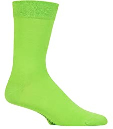SockShop Mens Colour Burst Plain Bamboo Socks with Smooth Toe Seams Pack of 1 Green Onions 6-11