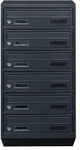 Cassette postali con fissaggio a parete EURO GDS 7 RAL 7016 cassetta postale condominiale Depot 7 con 7 alloggi, cassetta delle lettere