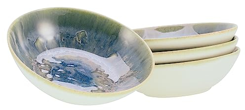 CreaTable, 21515, Serie Yuki, 4-teiliges Geschirrset, Mehrzweckschaleset aus Steinzeug, spülmaschinen- und mikrowellengeeignet, Made in Portugal