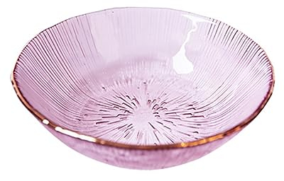 soulnioi Glass Crystal Dipping Bowl, Gold Inlay Seasoning Plate, Mini Snack Dessert Bowls, Small Soy Sauce Dish for Home Wedding Party - Pink