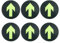 PATIKIL Lumineux Flèche Signe Autocollant, 6 Paquet Rond Directionnel Adhésif Amovible Sol Autocollant pour Sol Mur Marquage, Vert