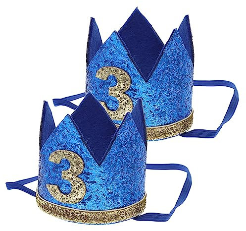 TOVINANNA 2St Geburtstagshut Geburtstagsfeier Hut Nummernband kopfschmuck Tiara 1. Geburtstagskrone für Baby Geburtstagsparty-Hut-Requisite Europäisch und amerikanisch Kopfbedeckung das Foto