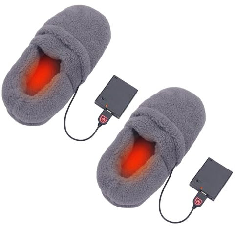 Electric Heated Foot Warmer Slippers, Heated Cotton Shoes Slippers, Wear-resistant Non-slip Plush Heated Slipper, Rechargeable Battery Heating Slippers, Skin-friendly Shoes for Cold Weather Study Work