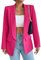Tomwell Blazer Femme Manches Longues Casual Revers OL Business Veste de Costume Devant Ouvert Manteau Cardigan Blazer Jacket avec Poches A Rose Rouge 3XL