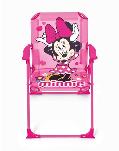 ARDITEX Sedia pieghevole con braccioli Topolina di Disney – 38x32x53cm – Adatta per giardino, campeggio, spiaggia o montagna – Ideale per bambini.