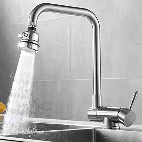 la Cocina Se Dobla Frente a la Ventana, el Grifo de la Cocina Gira 360 ° Y el Cepillo de Cocina de la Mezcladora de un Solo Agujero de Acero Inoxidable Frío Y Caliente - a, FITLIN, c,