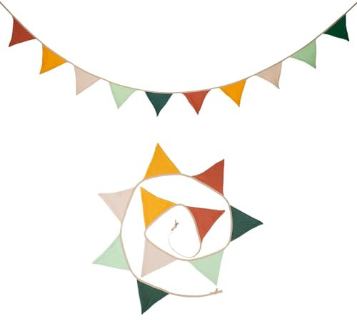 Tongyixin Wimpelkette Kinderzimmer,Gewebt aus Musselin Baumwolle,Kinderzimmer Deko,Wanddeko Geschenk,Wandtattoo Kinderzimmer Mädchen & Jungen,Babyzimmer & Babybett Deko (Bunt - Bonbon)
