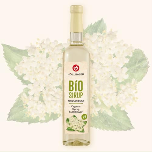Höllinger bio Sirop de fleurs de sureau - végétalien, bouteille en verre 3x500ml - rafraîchissement floral