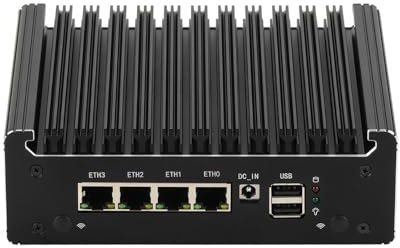 ANDAQI Firewall Mini PC, Intel Pentium N6000 Quad Core, 4 Port 2.5GbE 226-V, Opnsense, Network Router, F01, 8GB DDR4 128GB SSD, Fanless Mini Computer, Type-C, HDMI, DP, 4K Triple Display