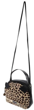 LIFKOME Kleine Runde Pu-handtasche Mit Leopardenmuster Und Katzenohren Kreative Umhängetasche Für Mädchen Und Damen Modische Schultertasche Braun Für Alltag Reisen Und Shopping