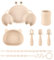 Juego de 8 platos antideslizantes de silicona para bebé, con ventosa, cuenco, taza, y 3 cucharas, correa de sujeción y correas de seguridad para cuchara, sin BPA (beige)