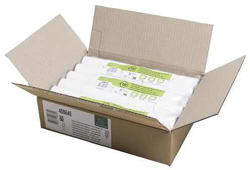 Exacompta - Ref. 40864E – Karton mit 60 Rollen für Bankkarten 57 x 35 mm – 14 m – 1 Falz Thermopapier 55 g/m² ohne Phenol – Weiß