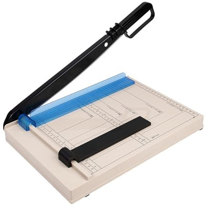 Papierschneider, Schneidemaschine Papier (Bis 80g A4, 12 Blatt Schneidleistung) Stapelschneider Kleiner Hebelschneider Manuelle Metall Schneidegerät für Papier Fotos Handwerksprojekt