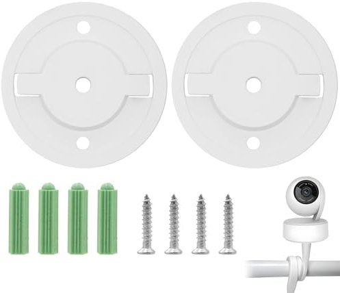 2Set Smart Camera Wall Mounting Base Compatible with Tapo C200 TP-Link C210 Kasa Mount Bracket Base Mount Holder Accessories with Screw White 55mm