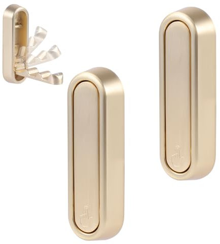 2 Ganchos de Pared Plegables Dorados, Ganchos de Pared Plegables de oro Cepillado Resistentes para Colgar Batas Abrigos Toallas Ropa Mochilas Sombreros y Llaves (Esquina Redondeada)
