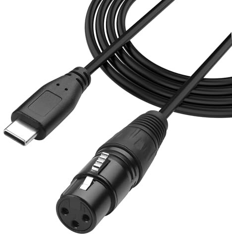 YACSEJAO 3.3FT USB C to XLR Audio Cable USB Type C Output Stereo Cord Mobile Phone Active Speaker,Power Amplifier Audio Cable (XLR Female)