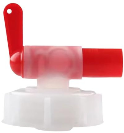 Fuuxtci Auslaufhahn Dosierhahn DIN61 - Küchenarmatur Spüle - Auslaufhahn Mit Gewinde, Dosierhahn Für 15-60 Liter Kanister - Kanister Zapfhahn Weiß-Rot